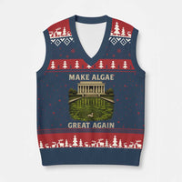Make Algae Great Again V-Neck Knit Sweater Vest Funny Lincoln Memorial Reflecting Pool