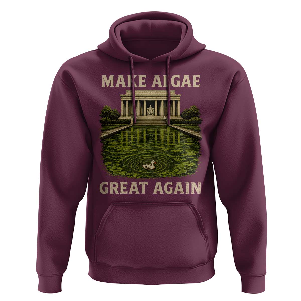 Make Algae Great Again Hoodie Funny Lincoln Memorial Reflecting Pool