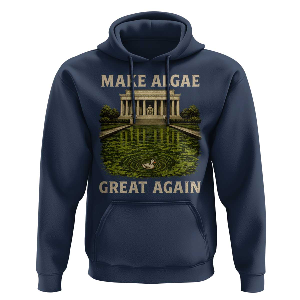Make Algae Great Again Hoodie Funny Lincoln Memorial Reflecting Pool