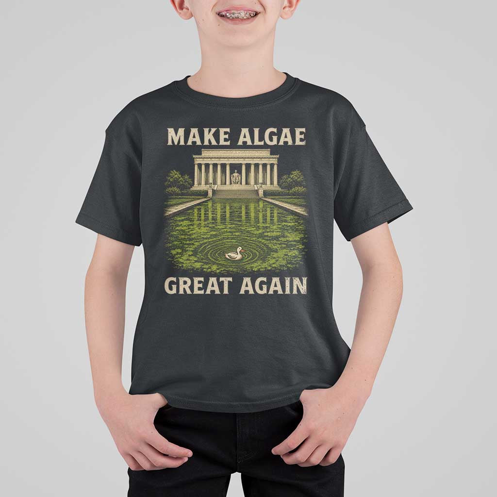 Make Algae Great Again T Shirt For Kid Funny Lincoln Memorial Reflecting Pool