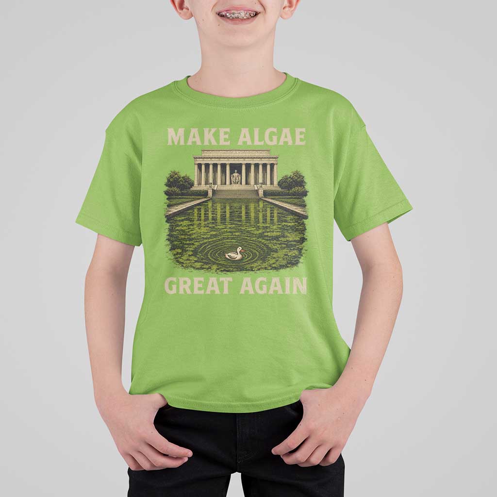 Make Algae Great Again T Shirt For Kid Funny Lincoln Memorial Reflecting Pool