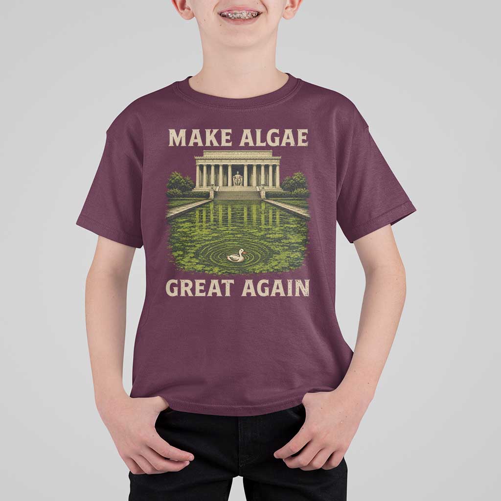 Make Algae Great Again T Shirt For Kid Funny Lincoln Memorial Reflecting Pool