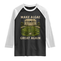Make Algae Great Again Raglan Shirt Funny Lincoln Memorial Reflecting Pool