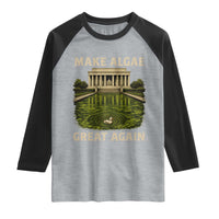 Make Algae Great Again Raglan Shirt Funny Lincoln Memorial Reflecting Pool