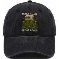 Make Algae Great Again Washed Cotton Baseball Cap Funny Lincoln Memorial Reflecting Pool