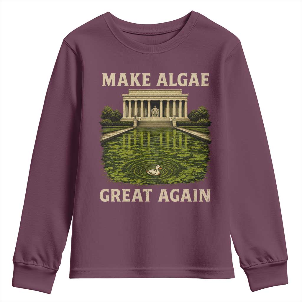 Make Algae Great Again Youth Sweatshirt Funny Lincoln Memorial Reflecting Pool