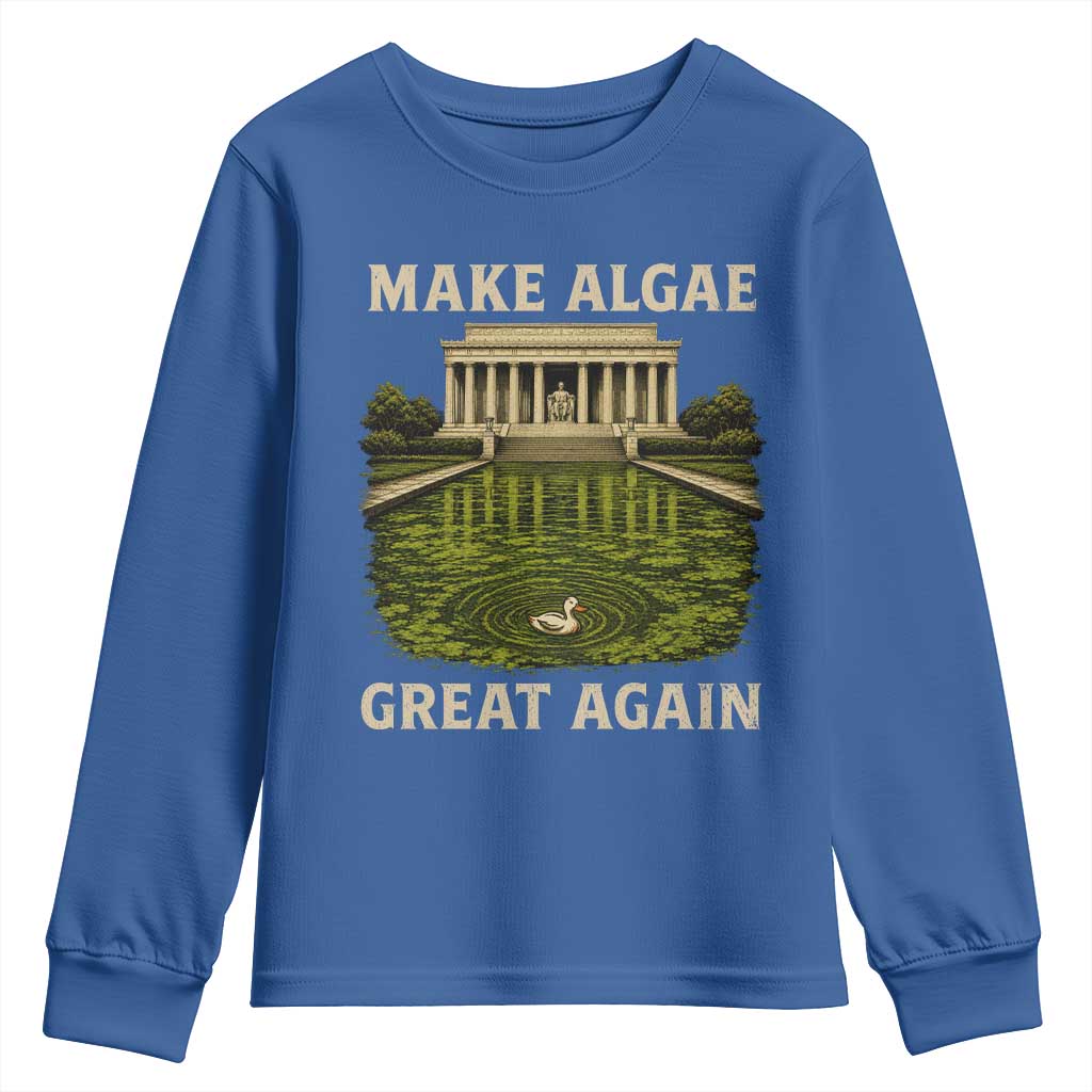 Make Algae Great Again Youth Sweatshirt Funny Lincoln Memorial Reflecting Pool