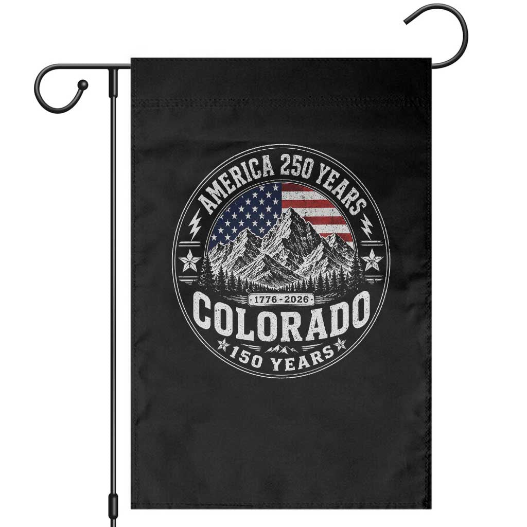 Colorado 150 America 250 Years Garden Flag Colorado Sesquicentennial Anniversary 1876 2026