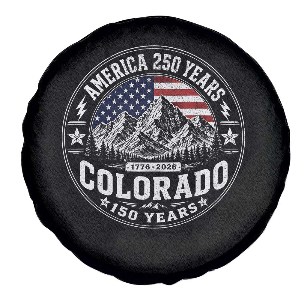 Colorado 150 America 250 Years Spare Tire Cover Colorado Sesquicentennial Anniversary 1876 2026