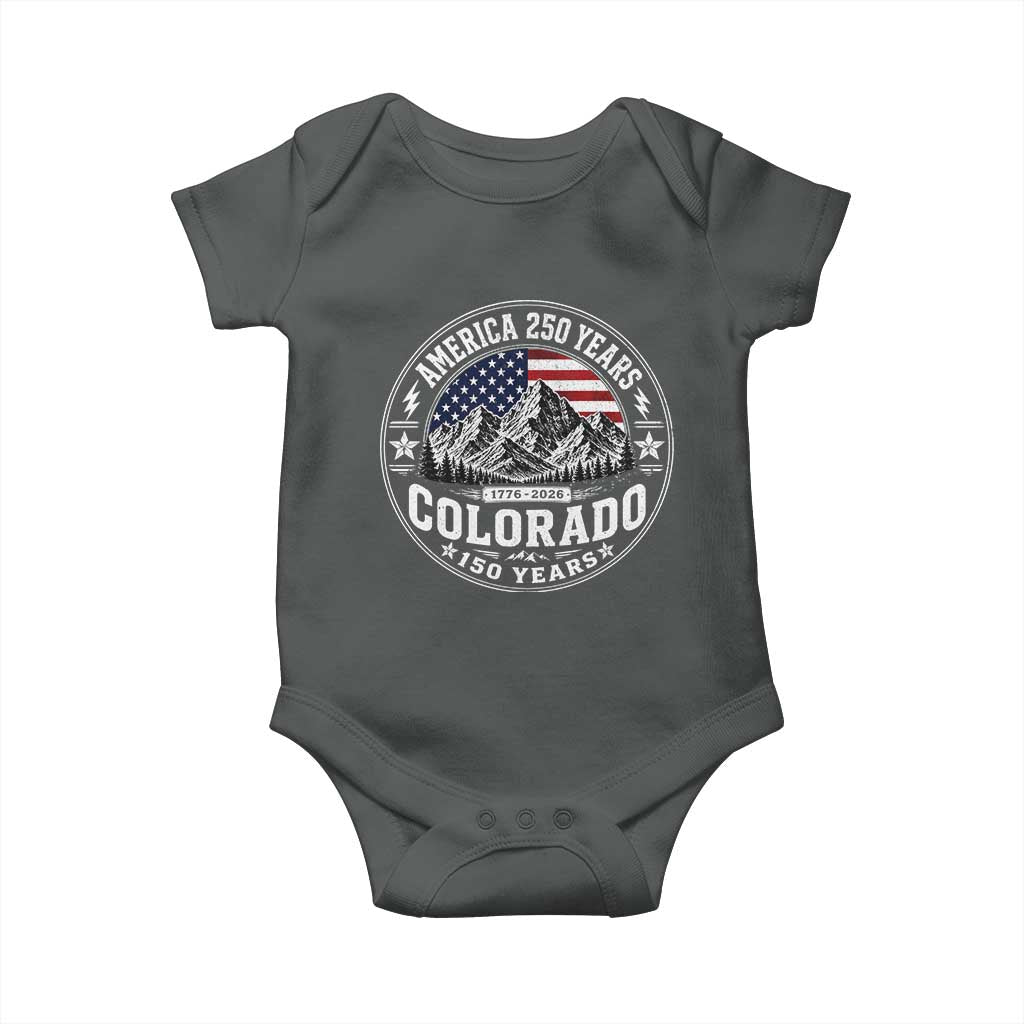 Colorado 150 America 250 Years Baby Onesie Colorado Sesquicentennial Anniversary 1876 2026