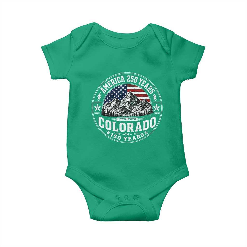 Colorado 150 America 250 Years Baby Onesie Colorado Sesquicentennial Anniversary 1876 2026