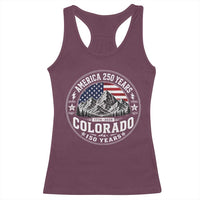 Colorado 150 America 250 Years Racerback Tank Top Colorado Sesquicentennial Anniversary 1876 2026