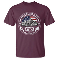 Colorado 150 America 250 Years T Shirt Colorado Sesquicentennial Anniversary 1876 2026