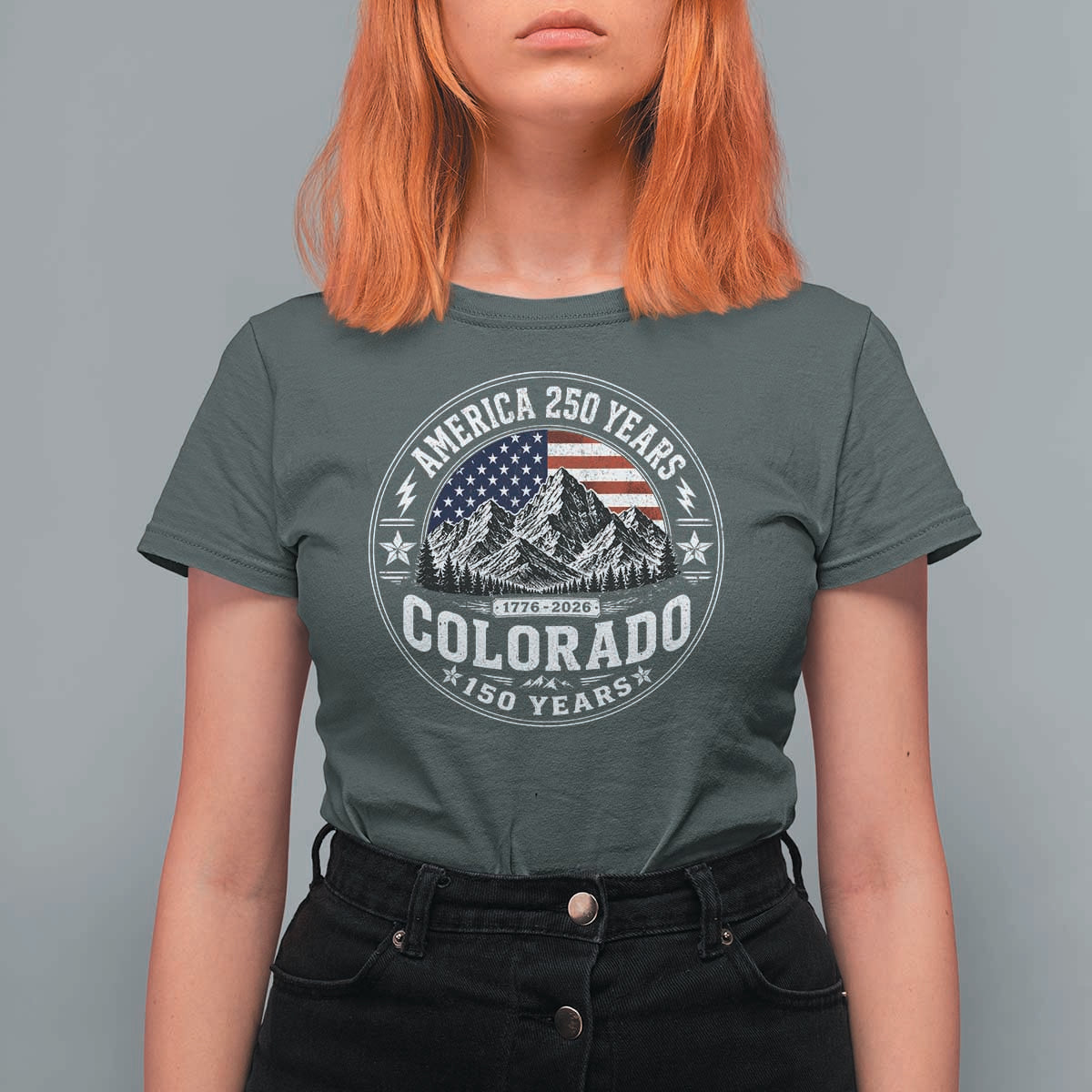 Colorado 150 America 250 Years T Shirt For Women Colorado Sesquicentennial Anniversary 1876 2026