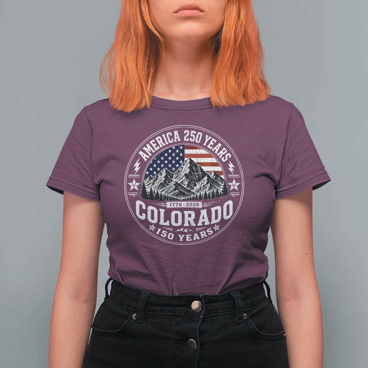 Colorado 150 America 250 Years T Shirt For Women Colorado Sesquicentennial Anniversary 1876 2026