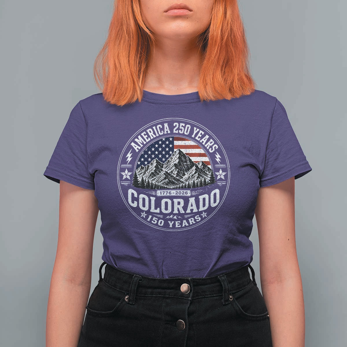 Colorado 150 America 250 Years T Shirt For Women Colorado Sesquicentennial Anniversary 1876 2026