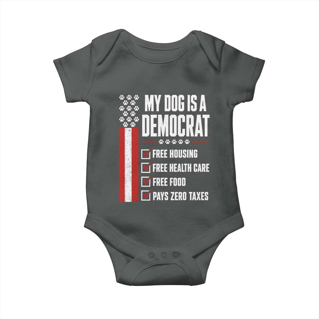 My Dog Is A Democrat Baby Onesie Funny Political Dog Owner