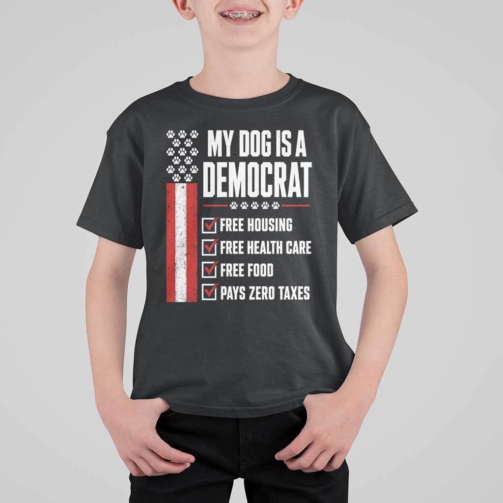 My Dog Is A Democrat T Shirt For Kid Funny Political Dog Owner