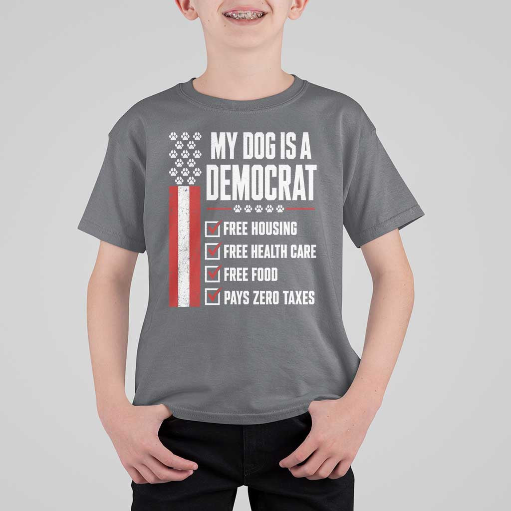 My Dog Is A Democrat T Shirt For Kid Funny Political Dog Owner