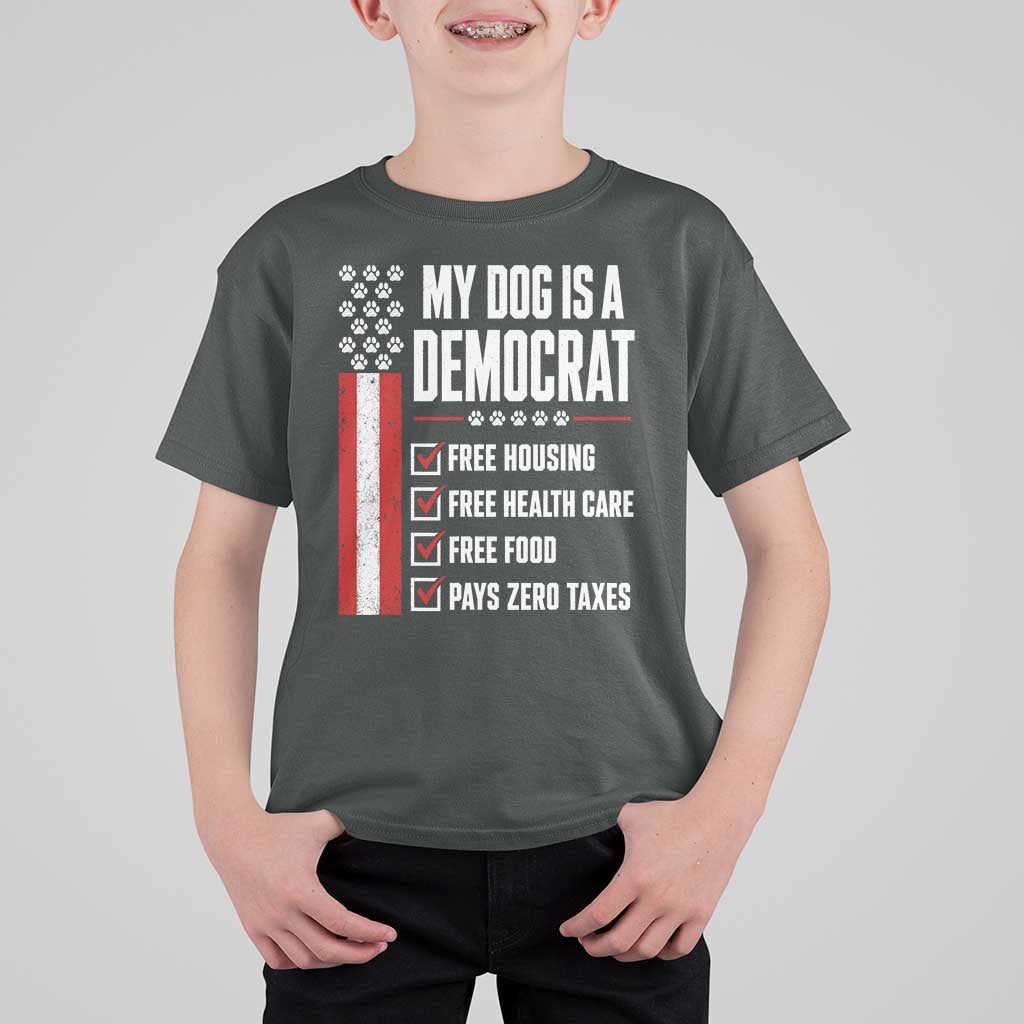 My Dog Is A Democrat T Shirt For Kid Funny Political Dog Owner