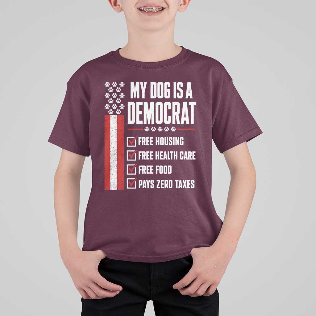 My Dog Is A Democrat T Shirt For Kid Funny Political Dog Owner