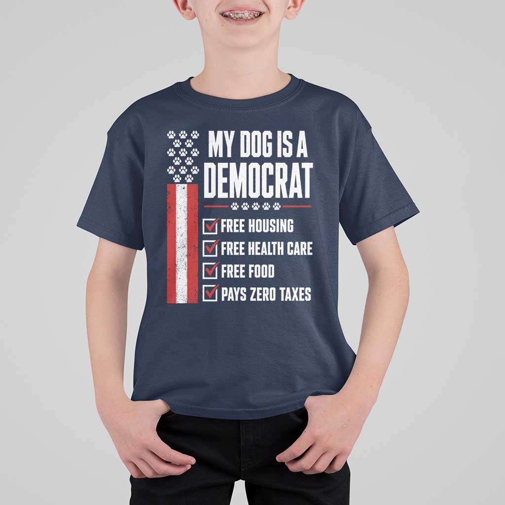 My Dog Is A Democrat T Shirt For Kid Funny Political Dog Owner