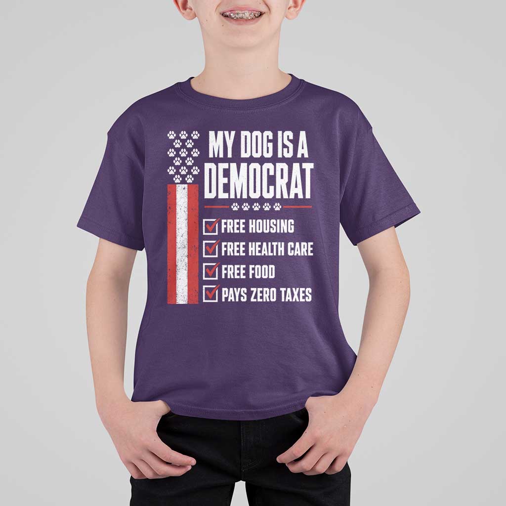 My Dog Is A Democrat T Shirt For Kid Funny Political Dog Owner