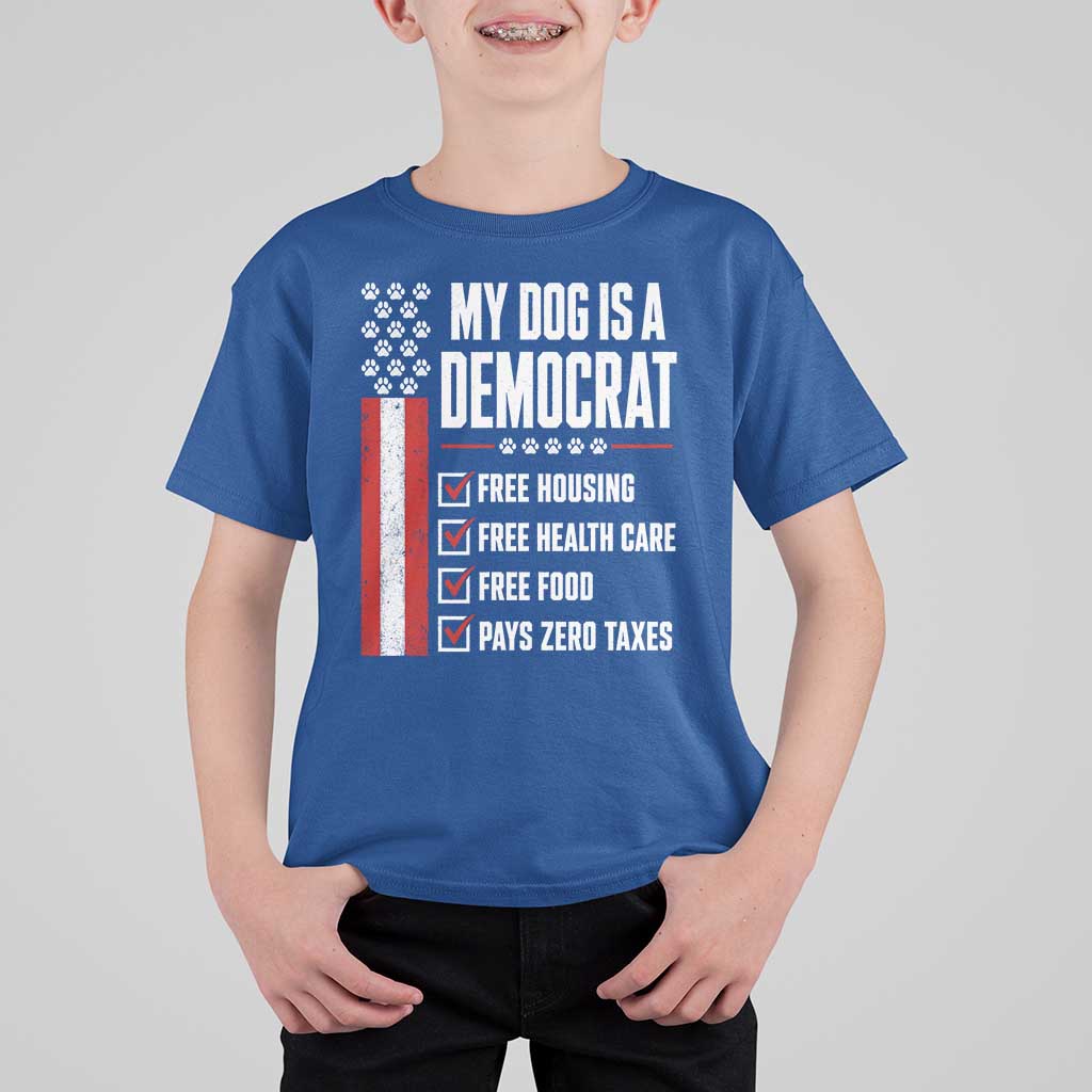 My Dog Is A Democrat T Shirt For Kid Funny Political Dog Owner
