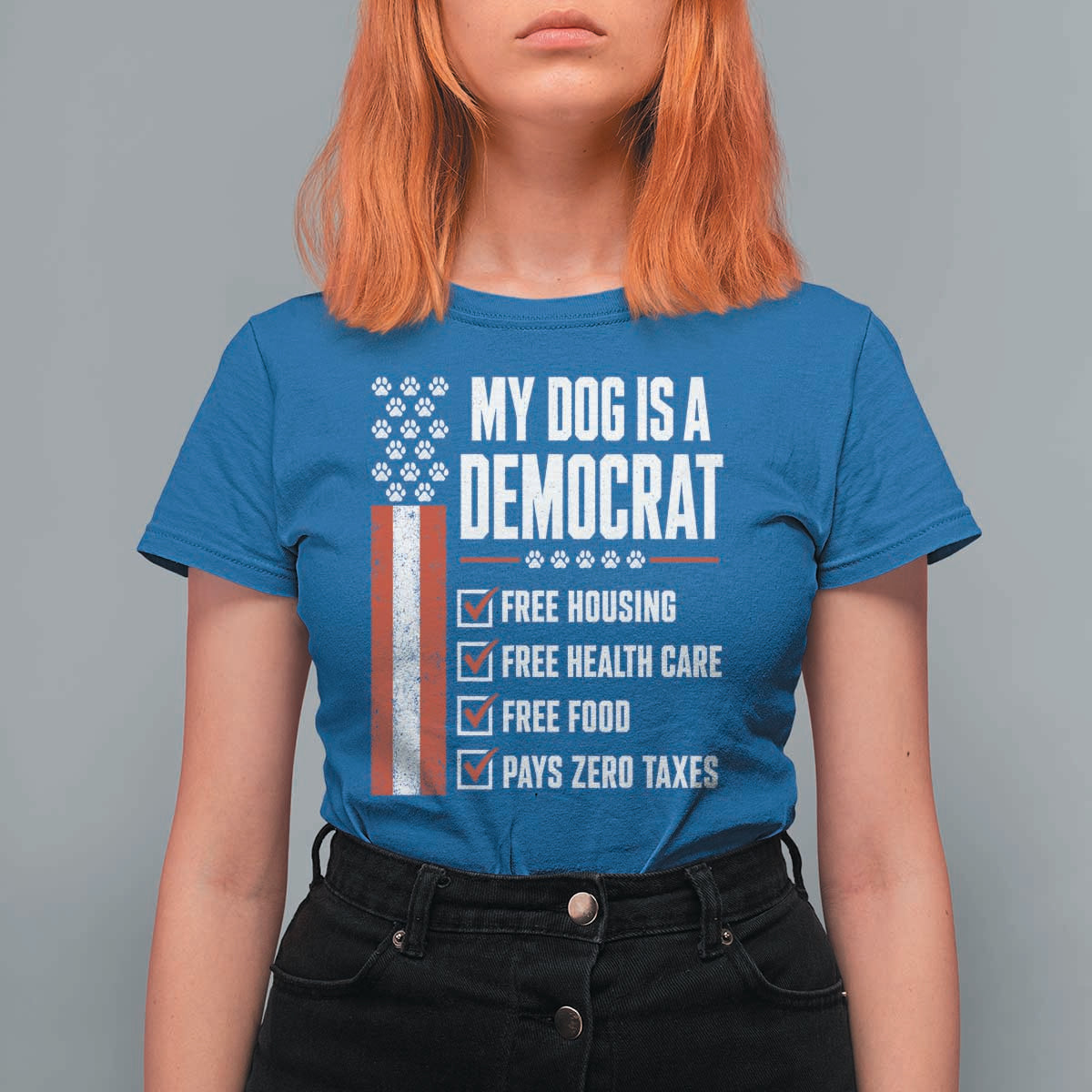 My Dog Is A Democrat T Shirt For Women Funny Political Dog Owner