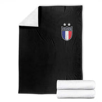 Vintage France Football Crest Two Stars French Flag Throw Blanket