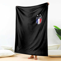 Vintage France Football Crest Two Stars French Flag Throw Blanket