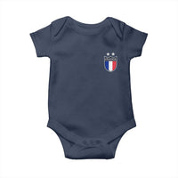 Vintage France Football Crest Two Stars French Flag Baby Onesie