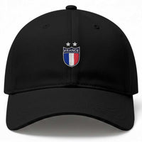 Vintage France Football Crest Two Stars French Flag Baseball Cap
