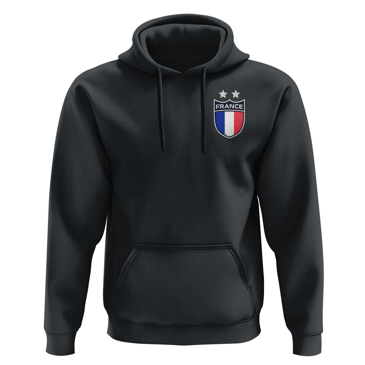 Vintage France Football Crest Two Stars French Flag Hoodie