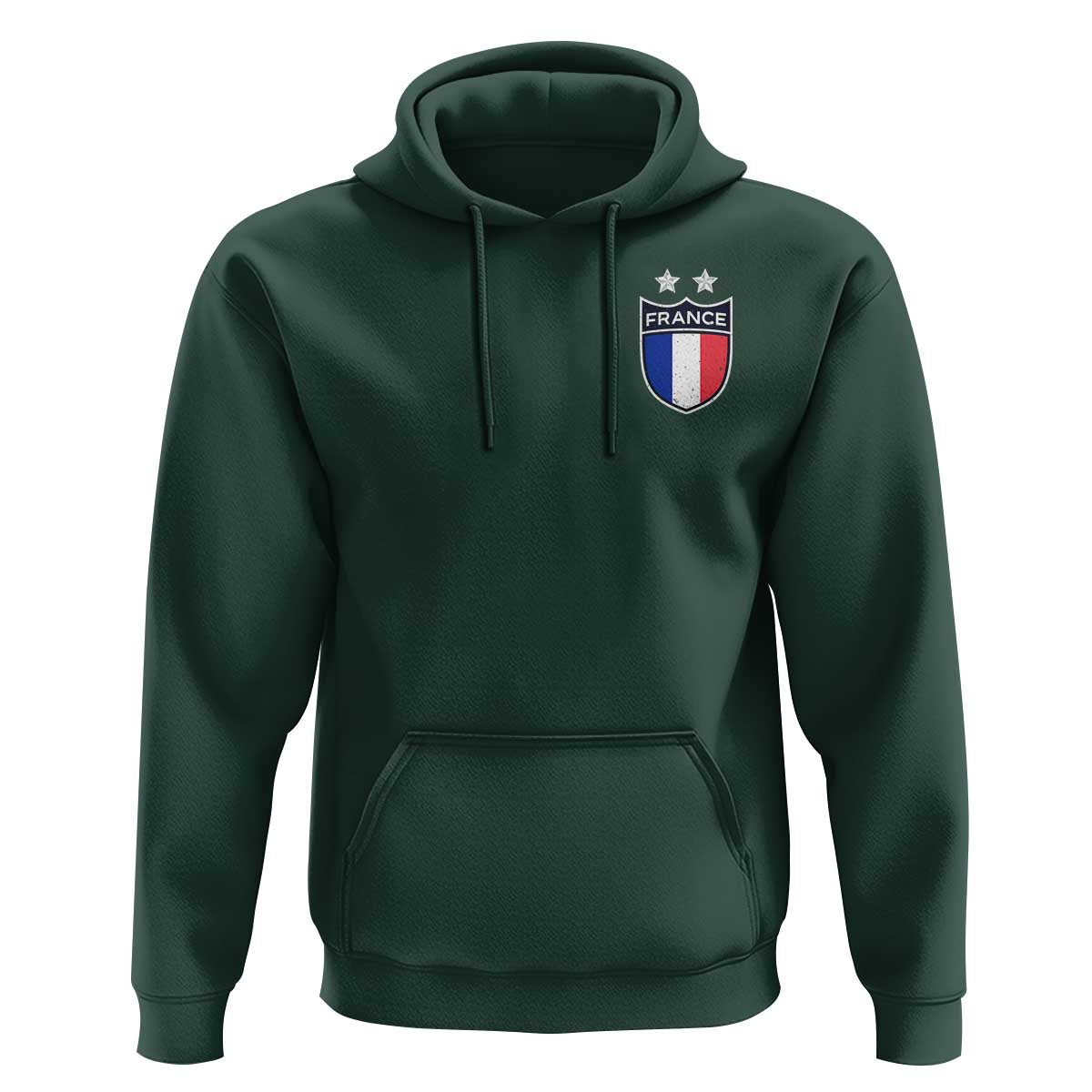 Vintage France Football Crest Two Stars French Flag Hoodie