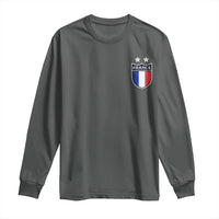 Vintage France Football Crest Two Stars French Flag Long Sleeve Shirt
