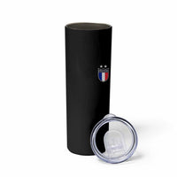 Vintage France Football Crest Two Stars French Flag Skinny Tumbler