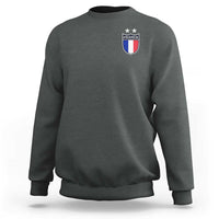 Vintage France Football Crest Two Stars French Flag Sweatshirt