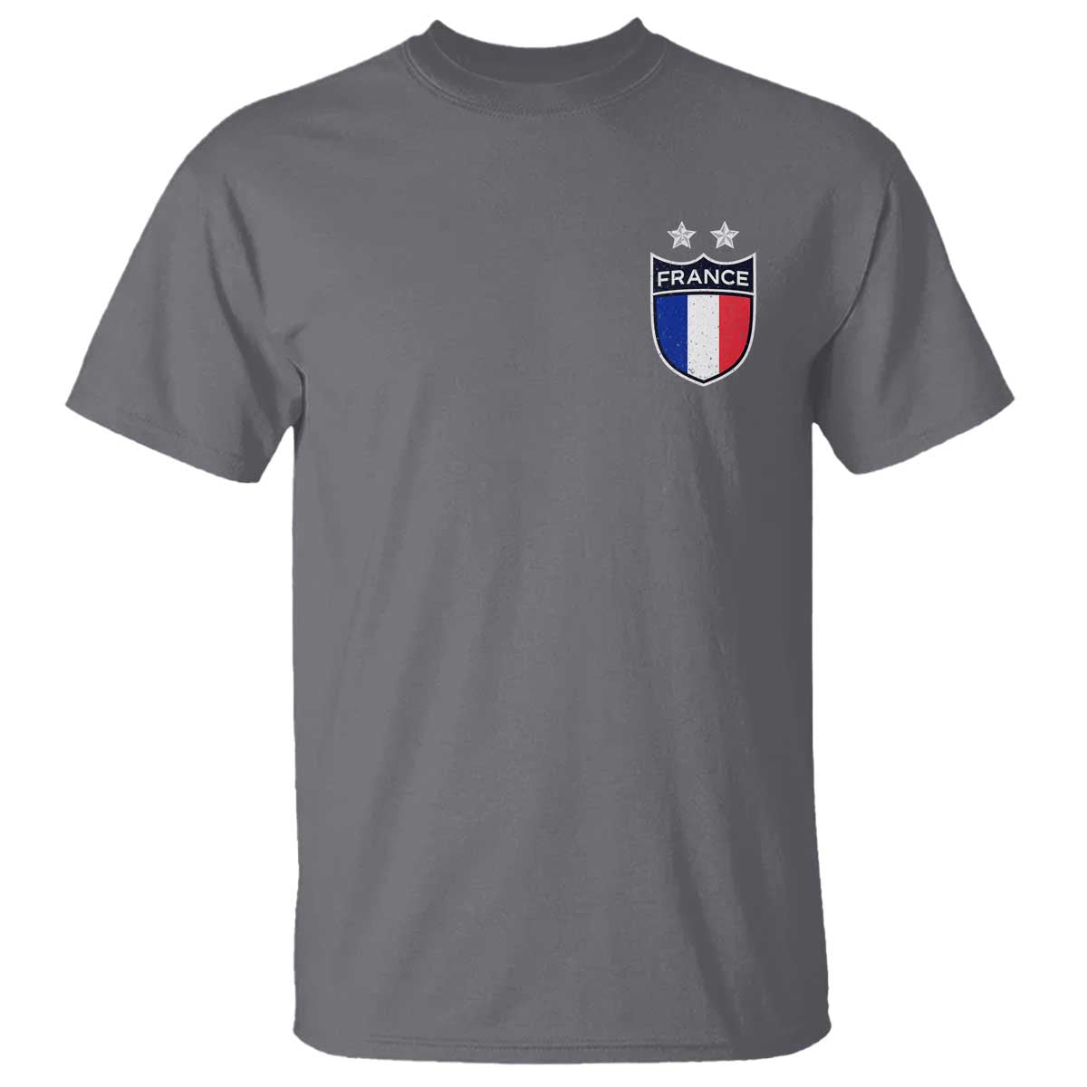 Vintage France Football Crest Two Stars French Flag T Shirt