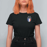 Vintage France Football Crest Two Stars French Flag T Shirt For Women