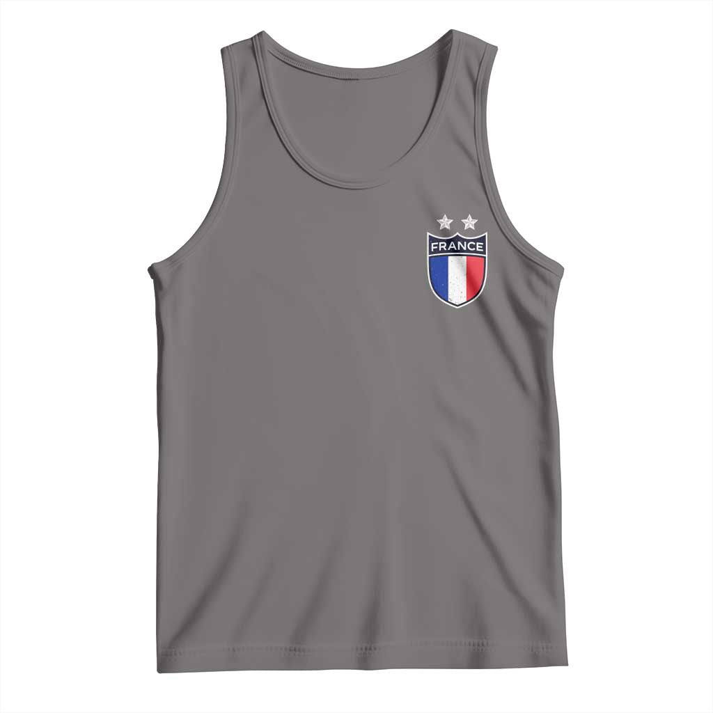 Vintage France Football Crest Two Stars French Flag Tank Top