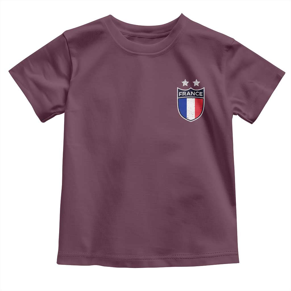 Vintage France Football Crest Two Stars French Flag Toddler T Shirt