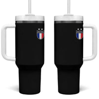 Vintage France Football Crest Two Stars French Flag Tumbler With Handle