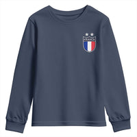 Vintage France Football Crest Two Stars French Flag Youth Sweatshirt