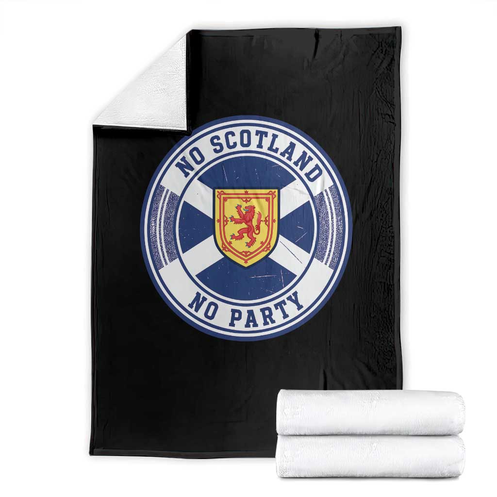 No Scotland No Party Throw Blanket Scottish Lion Rampant Crest Vintage Saltire Flag