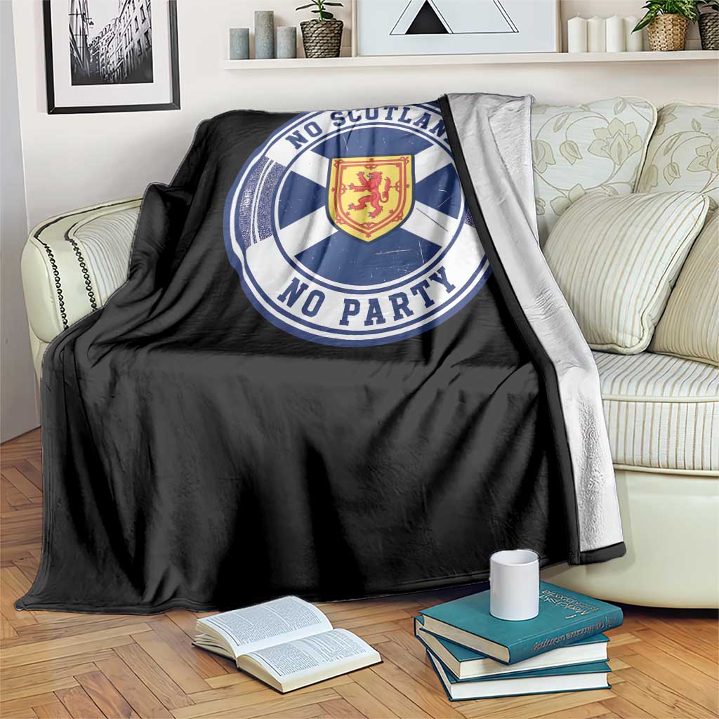 No Scotland No Party Throw Blanket Scottish Lion Rampant Crest Vintage Saltire Flag