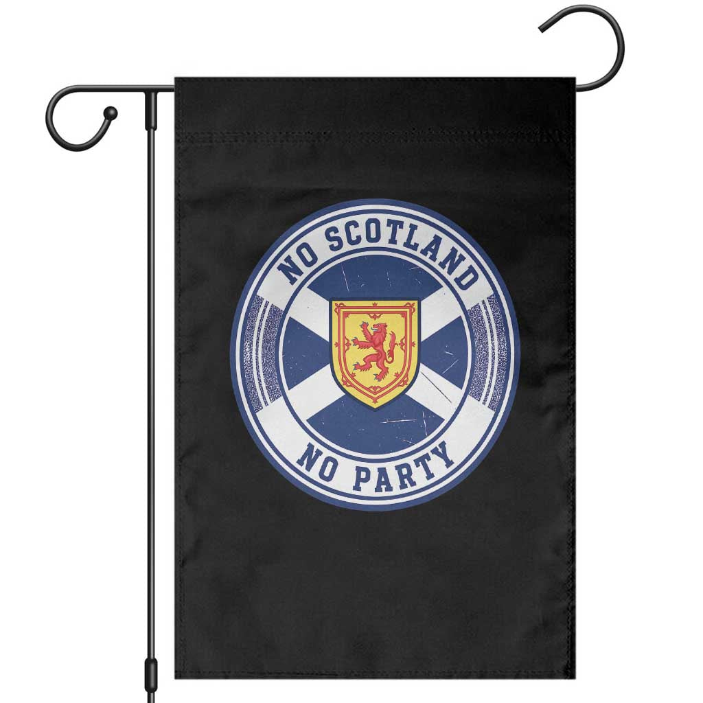 No Scotland No Party Garden Flag Scottish Lion Rampant Crest Vintage Saltire Flag
