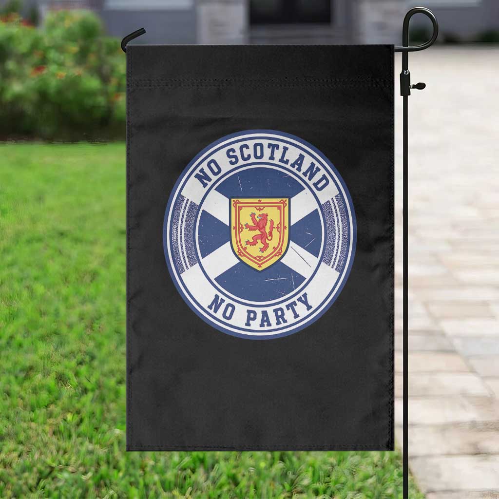 No Scotland No Party Garden Flag Scottish Lion Rampant Crest Vintage Saltire Flag