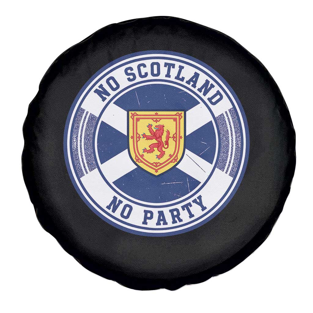No Scotland No Party Spare Tire Cover Scottish Lion Rampant Crest Vintage Saltire Flag