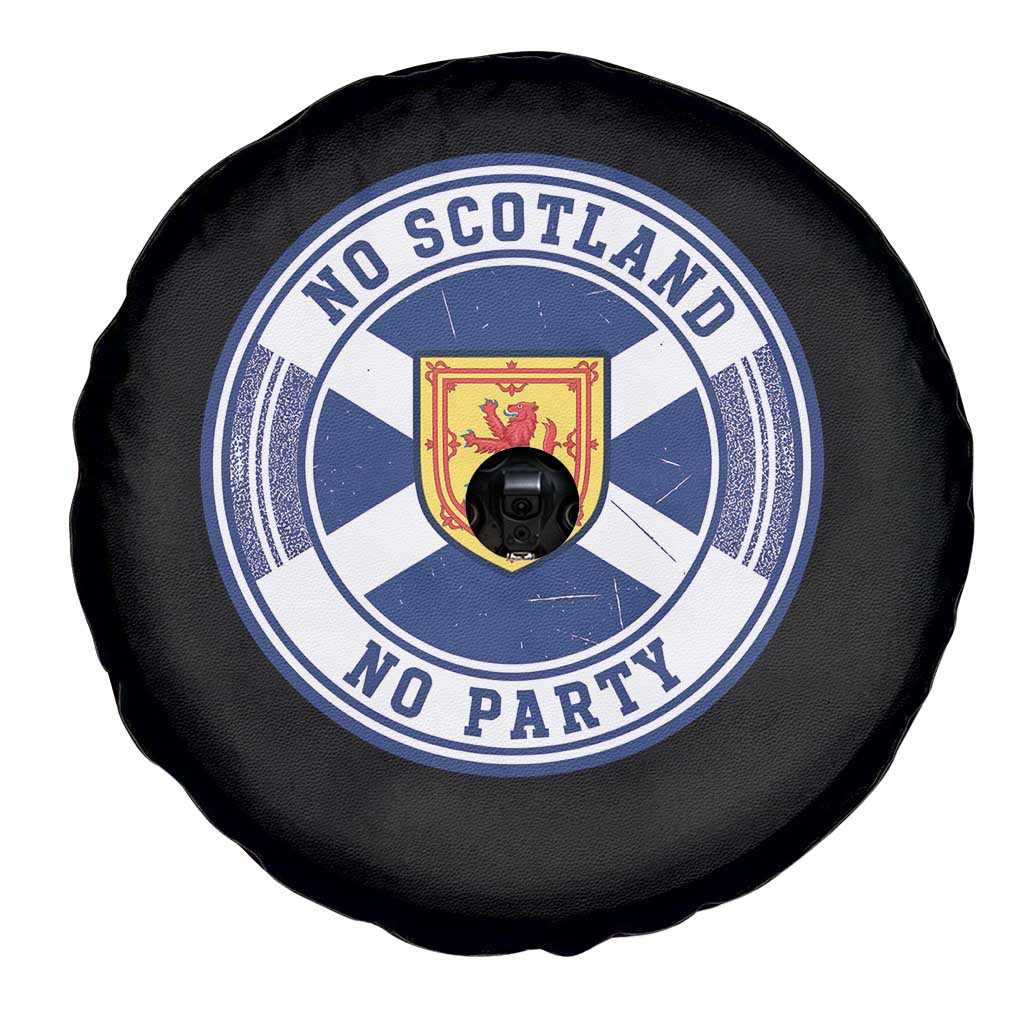 No Scotland No Party Spare Tire Cover Scottish Lion Rampant Crest Vintage Saltire Flag